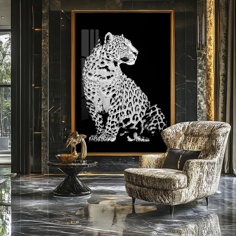 Modern Light Luxury Decorative Painting Tempered Glass Mirror Crystal Porcelain with Diamonds for Entrance Staircase Background Floor Sofa Wall Hanging Painting