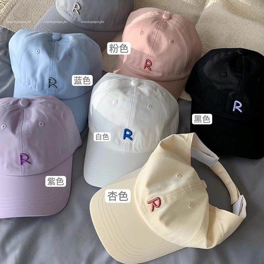 кепка для бадминтона 可扎高马尾棒球帽女新款空顶硬顶鸭舌帽子镂空大头围显脸小宽檐r