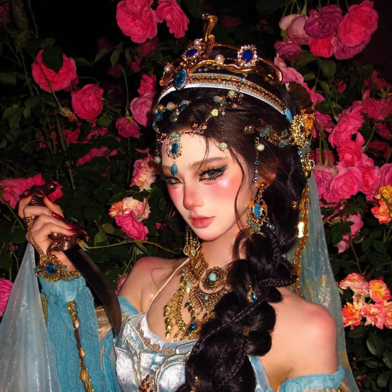 Dunhuang Flying Goddess Makeup and Styling Jasmine Princess Hairband Hair Accessories Crown Necklace Photo Shoot Travel Accessories Exotic Accessories Dunhuang Flying Goddess Makeup and Styling Jasmine Princess Hairband Hair Accessories Crown Necklace Photo Shoot Travel Accessories Exotic Accessories