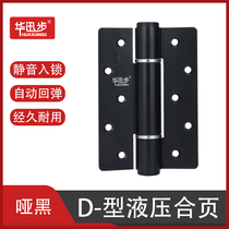 Huaxunbu invisible door D-type 5-inch hinge empty page buffer damping rebound spring hinge automatic closing hinge