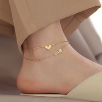 Hong Kong duty free gold 999 never fade 18K double layer new anklet for women 24K forest anklet fashionable and versatile