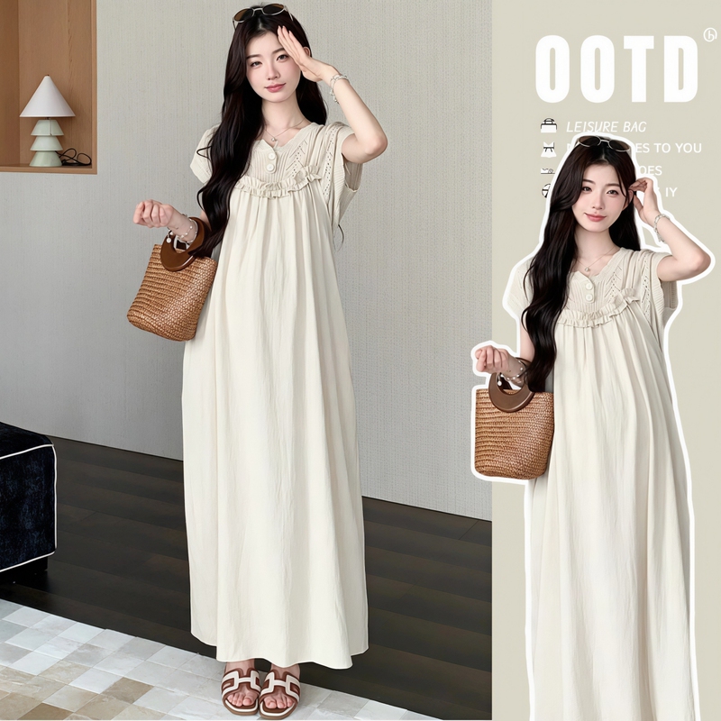 Outfits for Pregnant Moms~ Maternity Dress Set for Women, Summer Korean Style, Lazy Style, Stylish Two-Piece Set with Suspender Dress for Pregnancy Outfits for Pregnant Moms~ Maternity Dress Set for Women, Summer Korean Style, Lazy Style, Stylish Two-Piece Set with Suspender Dress for Pregnancy