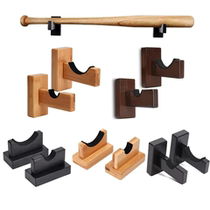 Creative wooden storage rack wall-mounted living room baseball bat display bracket collection room storage rack self-defense stick bracket