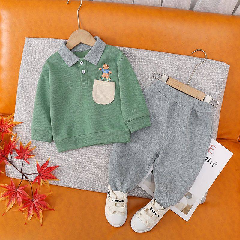 Boys' Spring Clothing Set Casual Twopiece Children's Longsleeved