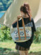 Mu Gaodi Swaying Camping Co-branded Canvas Tote Bag Outdoor Picnic Lunch Box Storage Bag Women's Travel Shoulder Bag