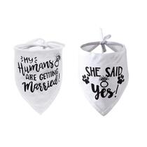 Dog Wedding Bandana Married Engagement Pet Triangle Bibs Sca