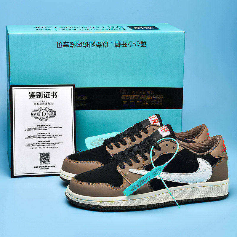 Official Website Reverse Hook Aj Men's Shoes Low-Top Reverse White Brown Mocha Air Force 1 Men's Aj1 Lightning Blue Reverse Hook Shoes