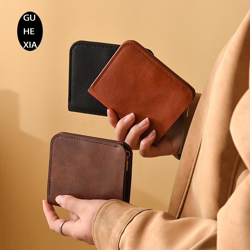 Guhexia Retro Classic Men's Short Wallet with Genuine Leather Texture, Multifunctional Id Holder, Portable Wallet