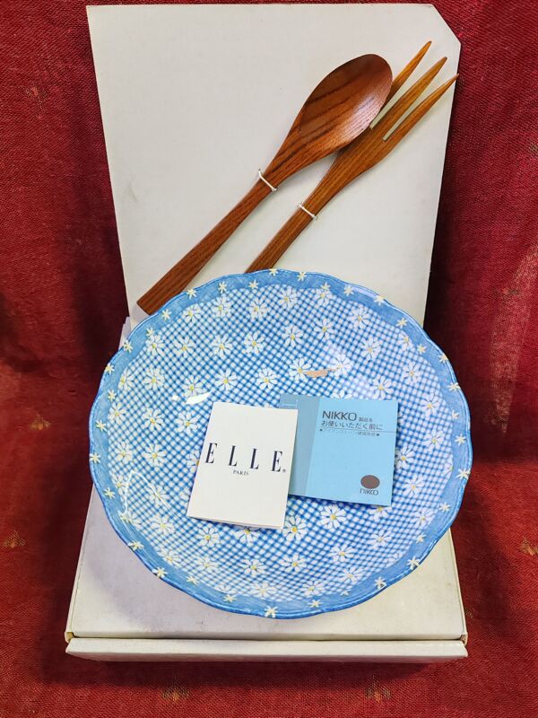 Vintage Japanese Second-Hand Elle Paris and Nikko Nikko Collaboration Tableware Gift Box, Rare Edition Vintage Japanese Second-Hand Elle Paris and Nikko Nikko Collaboration Tableware Gift Box, Rare Edition