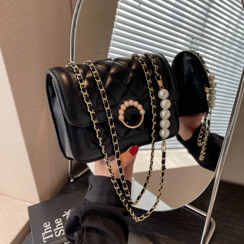 Сумка на одно плечо, небольшая сумка с ромбовидным узором, в стиле Шанель, в западном стиле