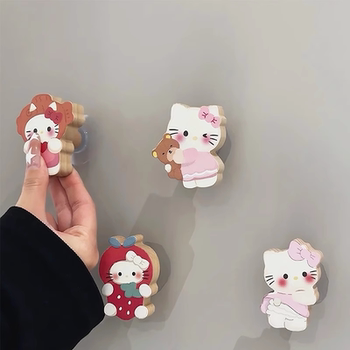 小猫榉木免打孔挂钩强力承重卧室门后衣柜强力粘贴衣收纳衣帽神器