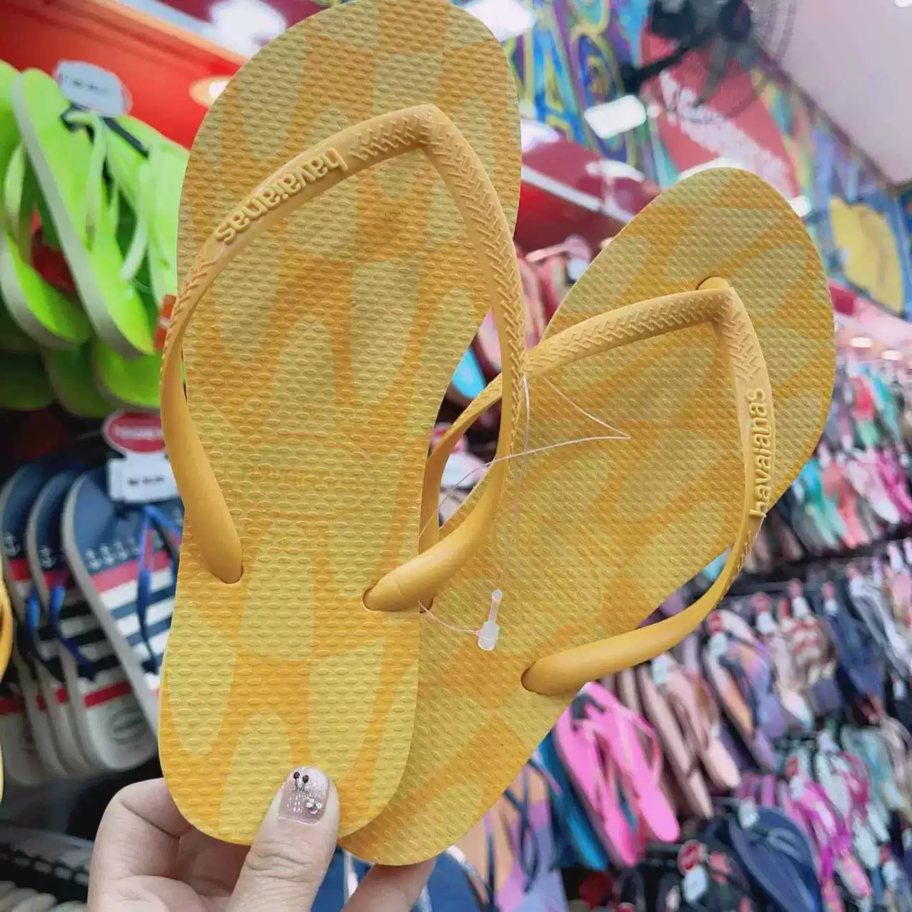 Новые женские шлепанцы Havaianas Havana SLIM с цветочным принтом, противоскользящие резиновые модные тапочки-слиперы, плоские