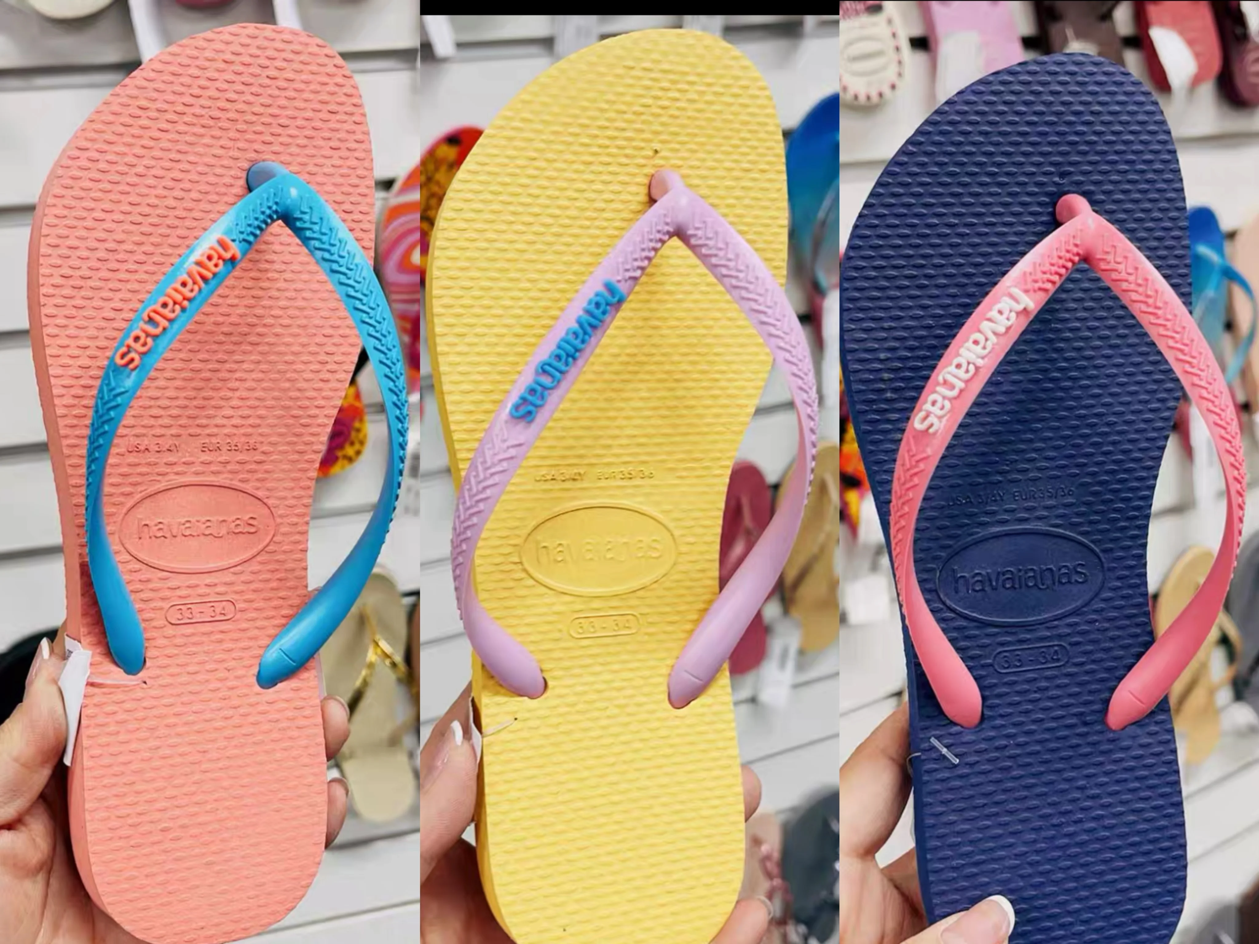Смешанные с Brazil Havaianas Slim пляжные не скользящие, женские обувь на плоской подошве