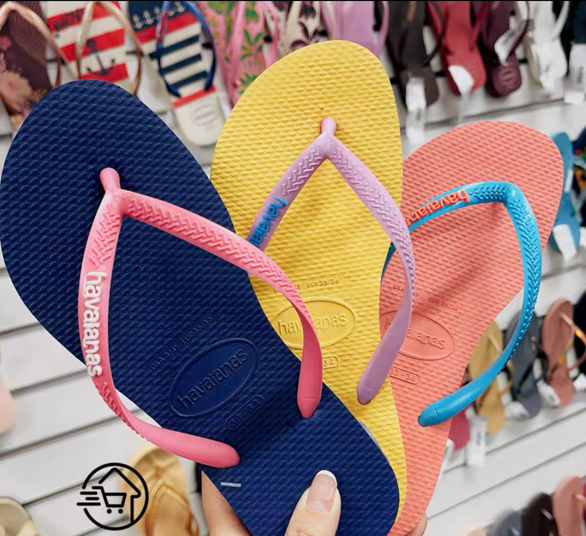 Смешанные с Brazil Havaianas Slim пляжные не скользящие, женские обувь на плоской подошве