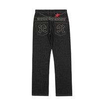 Y2K retro set gothic letter five-point star embroidery jeans