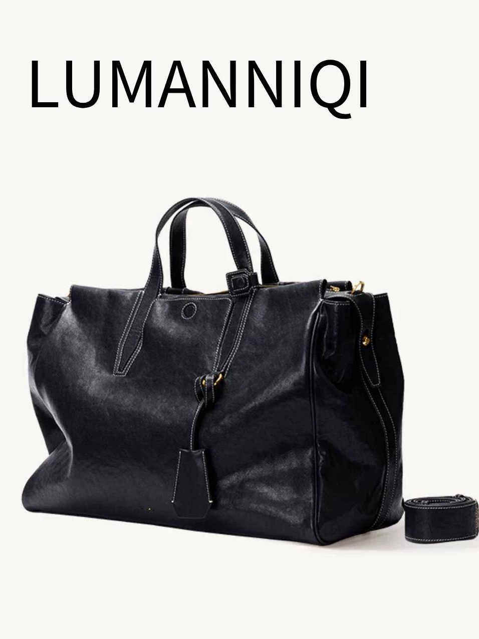Lumanique Genuine Leather Travel Bag Series Vegetable-Tanned Cowhide Shoulder Bag, Handbag, Crossbody Bag, Large Capacity, Suitable for Commuting, Briefcase