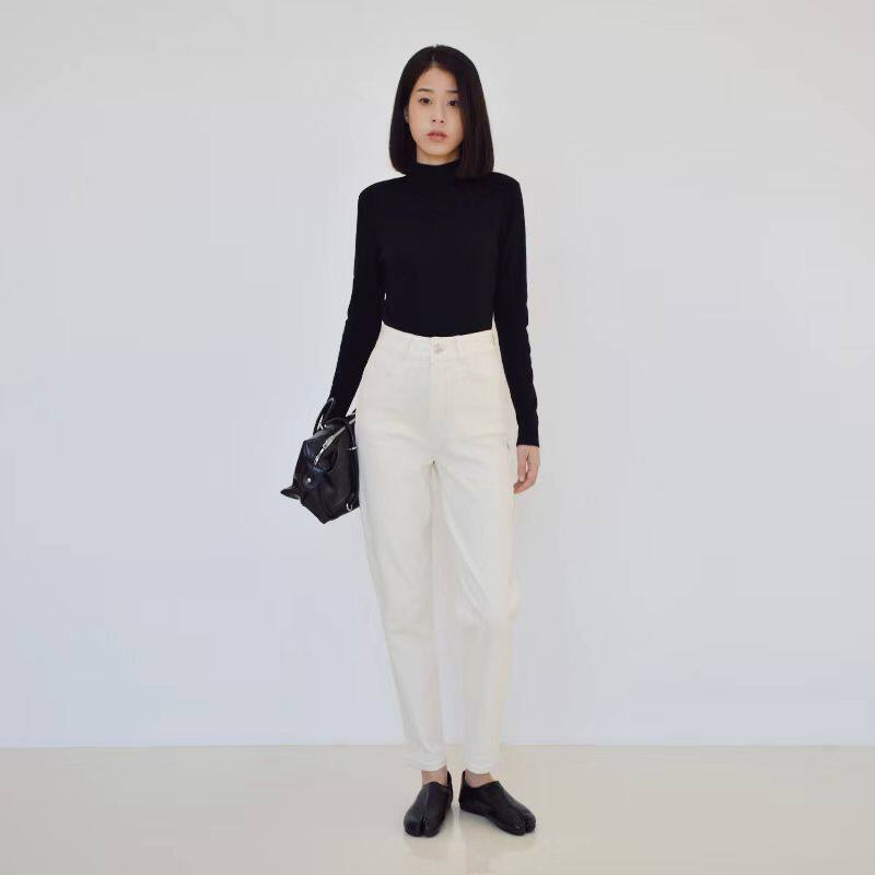 INDN 2023 TAP3D High waist repair series] Comfortable Display Slim elastic small foot jeans BB2001 -Taobao