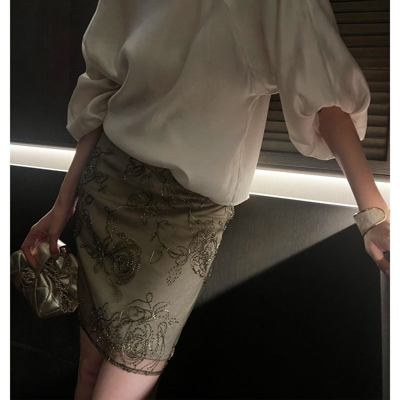 Long Xier [Antique Art] Women's Skirt Pants Summer New Design Heavy Embroidery Elegant Pants W610