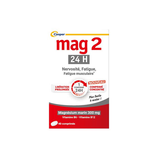 French Mag224H Magnesium Tablets for Sleep Aid and Fatigue Relief, Pure Marine Magnesium Supplement with High Content of Vb Complex Magnesium Tablets