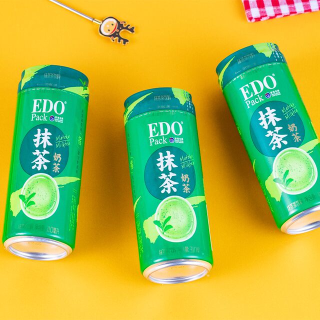 Edo Hong Kong-Style Matcha Milk Tea 310ml*6 Cans Ready-To-Drink Green Tea Fresh and Smooth Milk Tea Beverage
