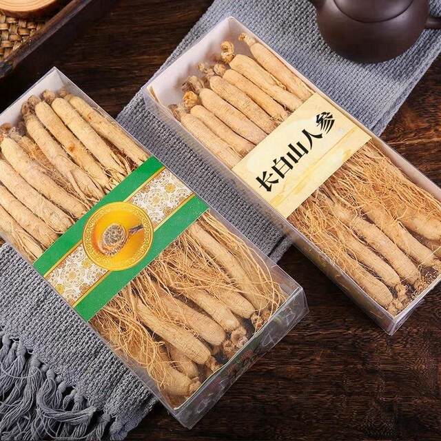 Changbaishan Raw Sun-Dried Ginseng, White Ginseng, Garden Ginseng, Northeast Specialty, Jilin Ginseng, Can Be Used for Making Wine, Soup, or Ground into Powder