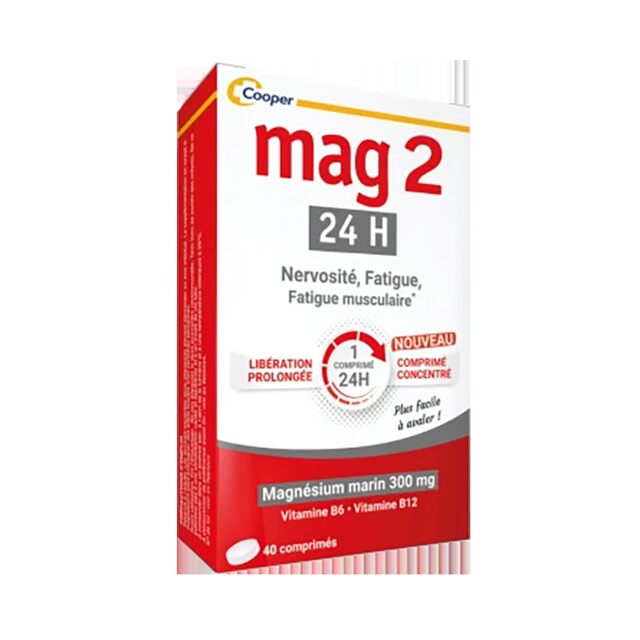 French Mag224H Magnesium Tablets for Sleep Aid and Fatigue Relief, Pure Marine Magnesium Supplement with High Content of Vb Complex Magnesium Tablets