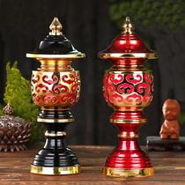 Incense burner household incense copper burner for Buddha sandalwood incense burner large God of Wealth incense burner indoor copper set