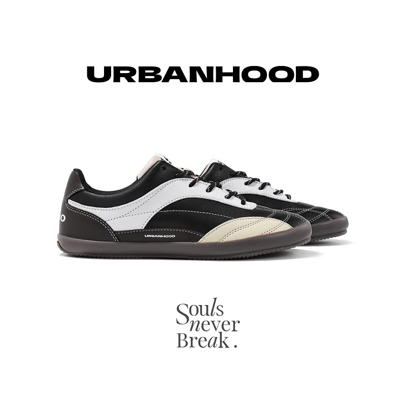 URBANHOOD кожаные черные немецкие кроссовки для тренировок, мужская обувь, новинка 2025 года, женская спортивная повседневная обувь, обувь для гонок, 5560 Изображение 1