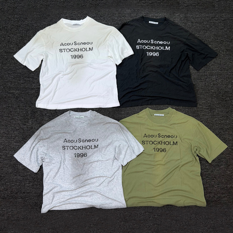 [Ceiling Top] Ac Acou Acneou Summer Retro 1996 Digital Linen Thin Short-Sleeve T-Shirt for Men and Women
