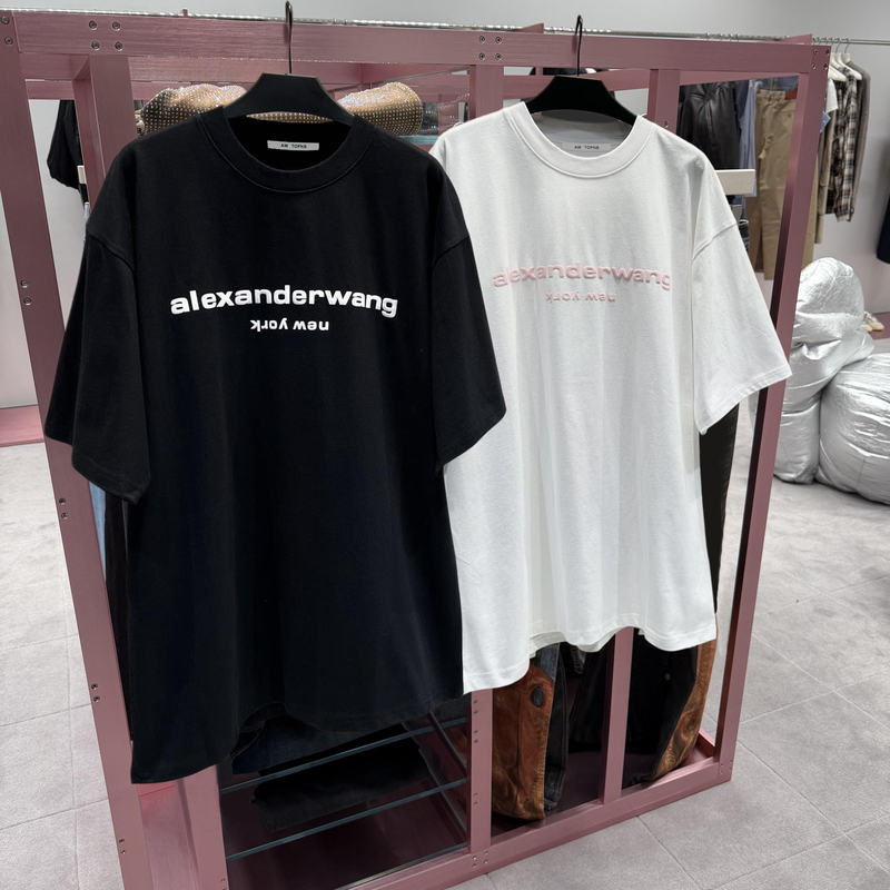 [in Stock] Aw King 25Ss Foam Print Unisex Couple Style Xinjiang Cotton Short Sleeve T-Shirt Trendy Aw Topnb