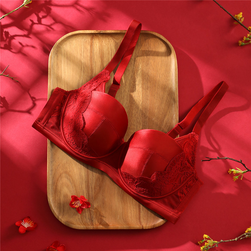 Zilandite 2026 Year of the Horse Zodiac Year Red Lingerie Set for Women, Wedding, Large Bust, Minimizing, Side Breast Collection Bra Zilandite 2026 Year of the Horse Zodiac Year Red Lingerie Set for Women, Wedding, Large Bust, Minimizing, Side Breast Collection Bra