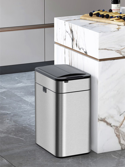 双开门智能感应垃圾桶 不锈钢家用一拉打包卫生间厨房客厅办公室