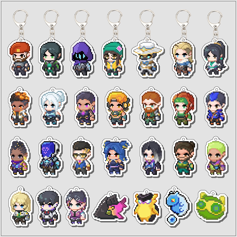 Valorant Fearless Contract Merchandise: Swift Wind, Shadow, Twilight Butterfly, Eggplant Acrylic Keychain, Backpack Pendant
