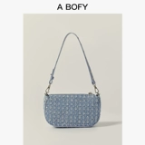 Джинсовые блестки для ногтей, ретро кожаный ремешок для сумки на одно плечо, сумка, 2 карат