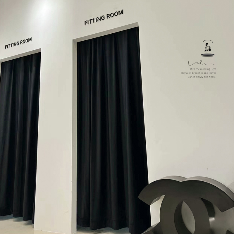 Women's Fitting Room Black Door Curtain Clothing Store Commercial Velvet Curtain Dressing Room Cloakroom Curtain Curtain