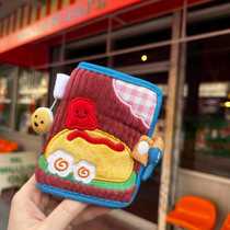 ins cute canvas wallet short zipper compact folding denim corduroy card holder document storage and organization