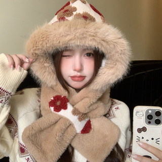 Stylish jacquard warm lei feng hat with velvet and thickening