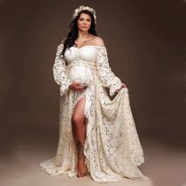 2 in 1 Boho Maternity Photography Outfit Dress Bohemian Preg