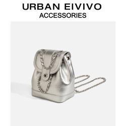 Official Website Small C&K Korean Niche Oil Wax Leather Chanel-Style High-End Chain Backpack for Women Fashion ins Backpack