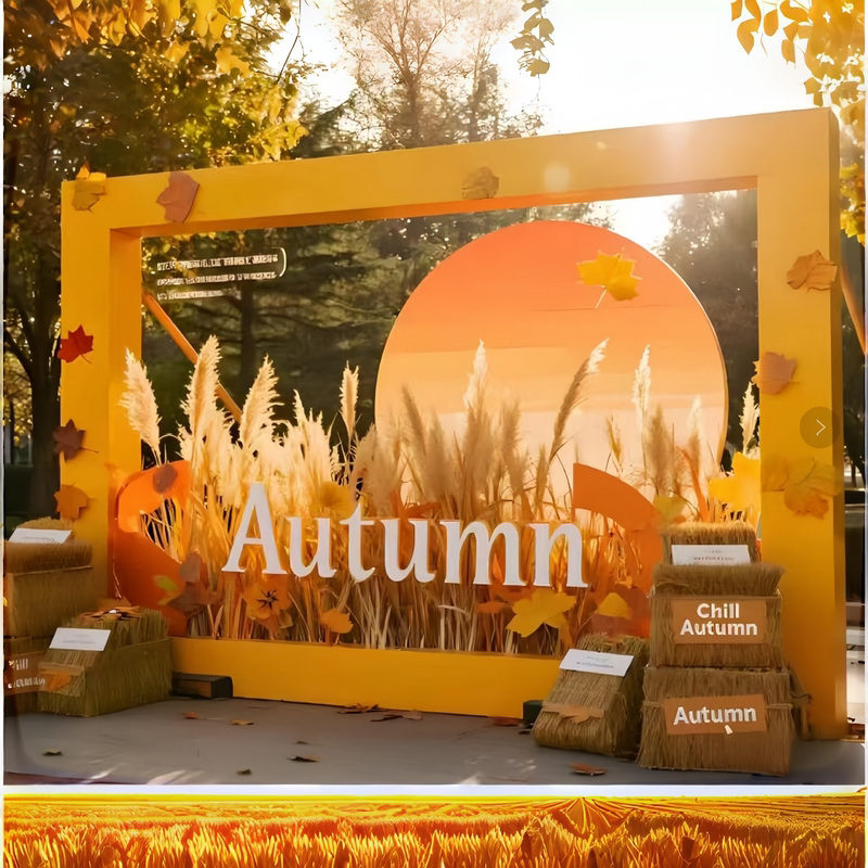 Autumn-Themed Decorative Frames for Mall Store Events, Photo Check-In Background Props, and Arrangement Autumn-Themed Decorative Frames for Mall Store Events, Photo Check-In Background Props, and Arrangement