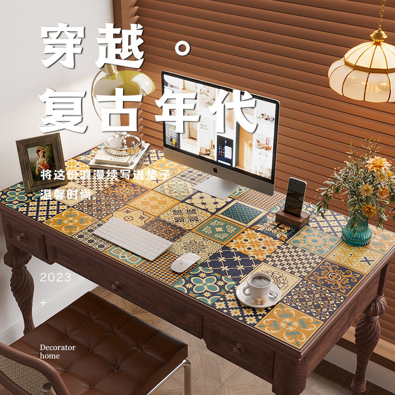Leather Desk Mat, Light Luxury and High-End Tablecloth, Waterproof and Oil-Proof, Home Computer Desktop Mat, American Retro Coffee Table Mat Leather Desk Mat, Light Luxury and High-End Tablecloth, Waterproof and Oil-Proof, Home Computer Desktop Mat, American Retro Coffee Table Mat