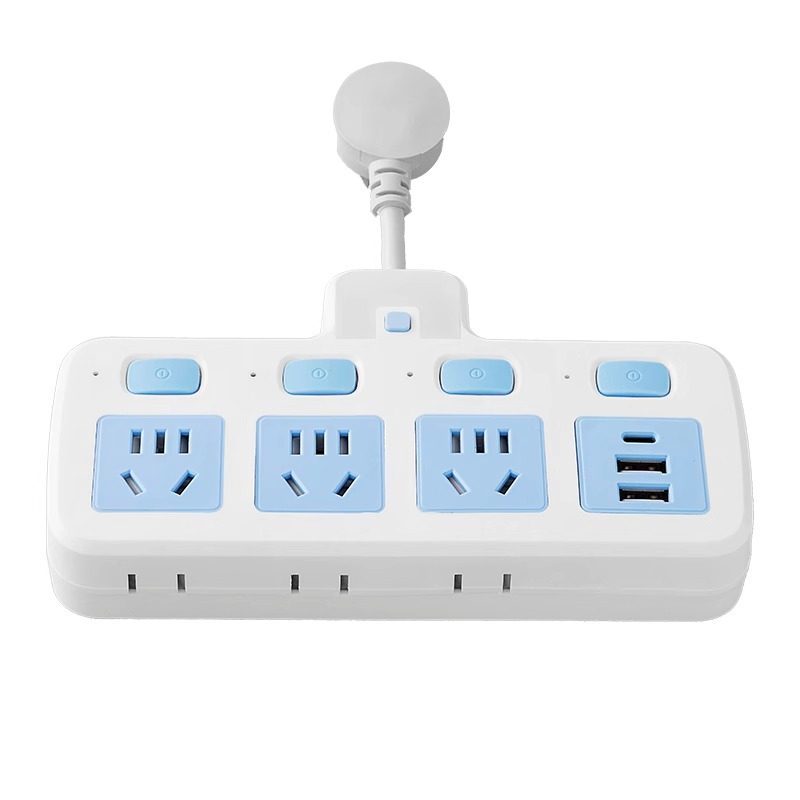 Short-Term Office and Home Use Power Strip with Usb, Independent Switches, Multi-Functional, One-To-Multiple Socket Adapter