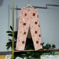 Двусторонние бархатные розовые штаны, с медвежатами