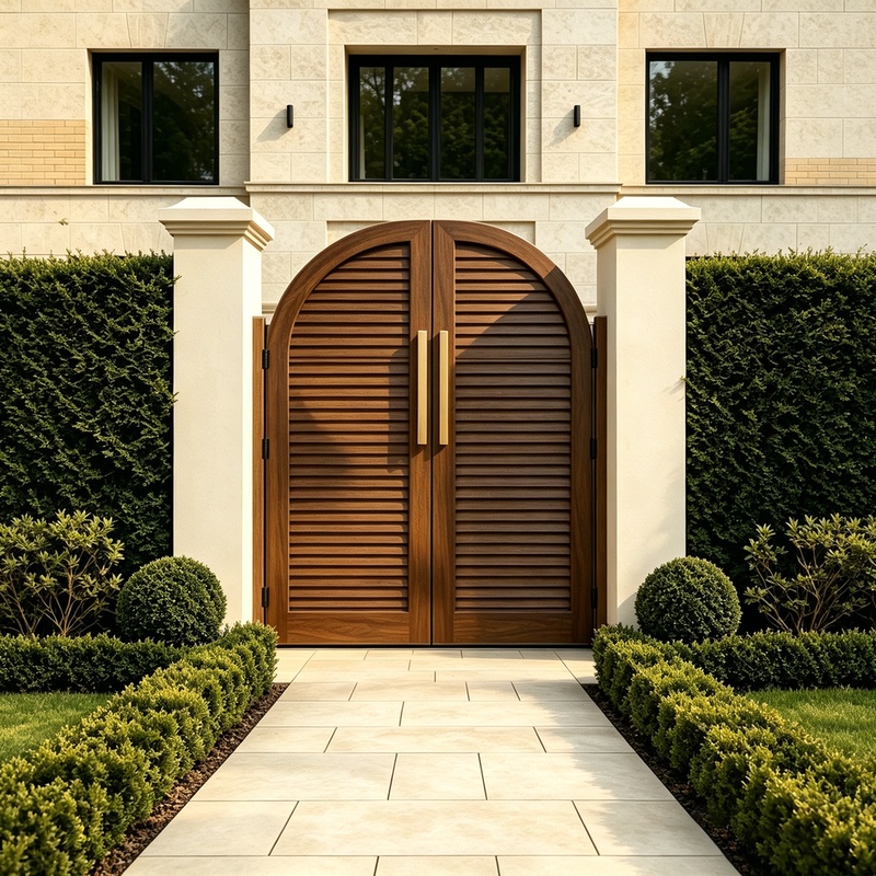 Aluminum Alloy Outdoor Wooden Door, Wrought Iron Courtyard Garden Gate, Rural Yard Entrance Gate, Outdoor Villa Small Yard Fence Archway Aluminum Alloy Outdoor Wooden Door, Wrought Iron Courtyard Garden Gate, Rural Yard Entrance Gate, Outdoor Villa Small Yard Fence Archway