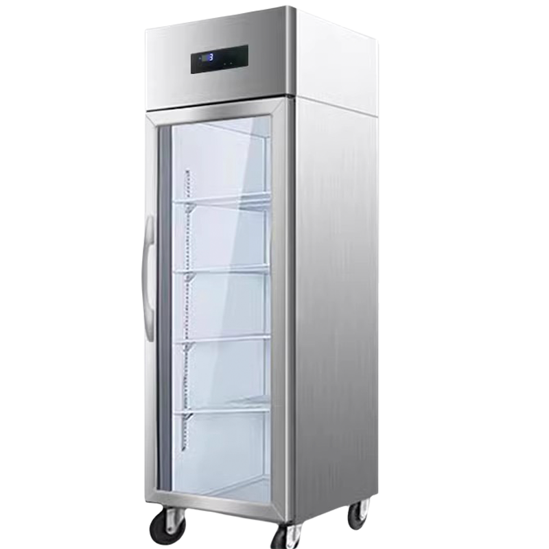 Single-Door Refrigerated Display Cabinet Commercial Vertical Refrigerator Transparent Glass Door Air-Cooled Frost-Free Beef and Mutton Preservation Cabinet
