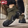 Pull-Back Men's Martin Boots, Winter Non-Slip, Waterproof, Wear-Resistant, Workwear High-Top Shoes for Work, Labor, Hiking, and Safety Shoes