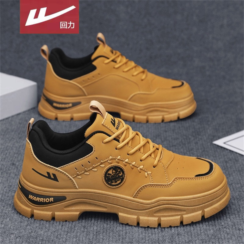 Pull Back Men's Shoes 2025 New Autumn Men's Sports Work Shoes Men's Leather Waterproof Labor Protection Hiking Trendy Shoes