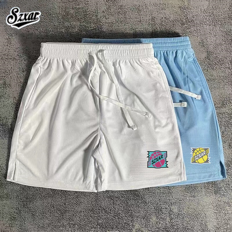 American-Style Four-Quarter Retro Single-Layer Sports Basketball Shorts, Mesh Quick-Drying Breathable Loose Plus-Size Training Pants for Summer American-Style Four-Quarter Retro Single-Layer Sports Basketball Shorts, Mesh Quick-Drying Breathable Loose Plus-Size Training Pants for Summer
