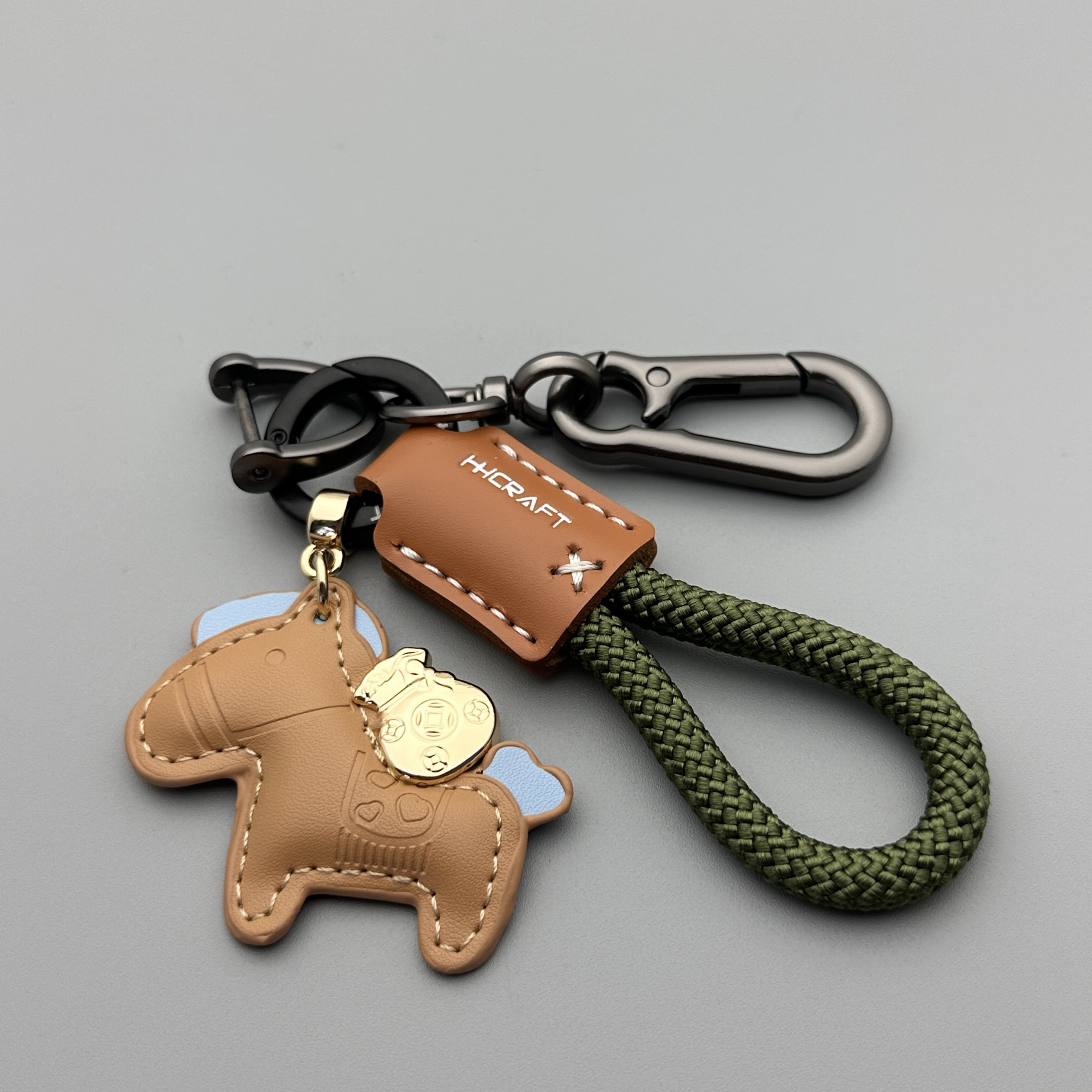2026 Cartoon Get Rich Soon Keychain Creative Car Key Chain Leather Braided Rope Key Pendant Bag Decoration