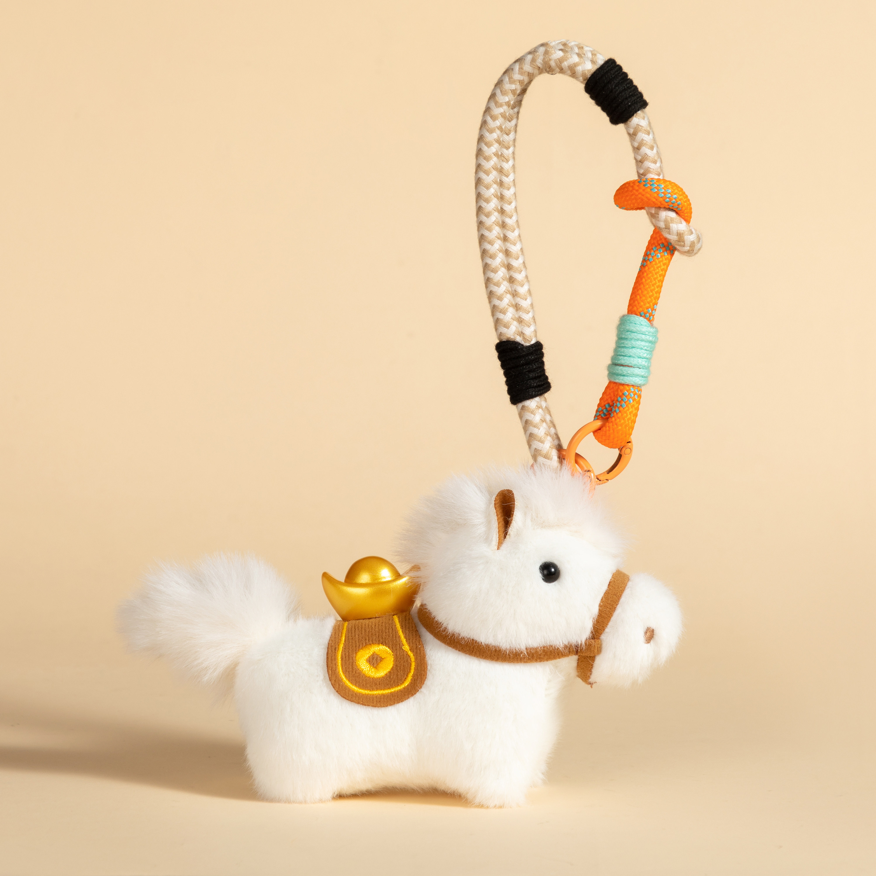 Plush Ingot Pony Backpack Pendant, Get Rich Soon, Cute Keychain, Gift for Girlfriend, Car Pendant